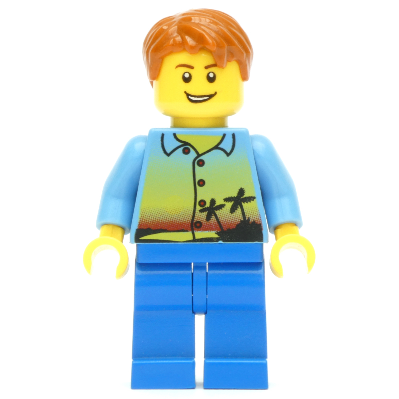 LEGO Medium Blue Torso, Blue Legs, Dark Orange Hair (fig-009386)