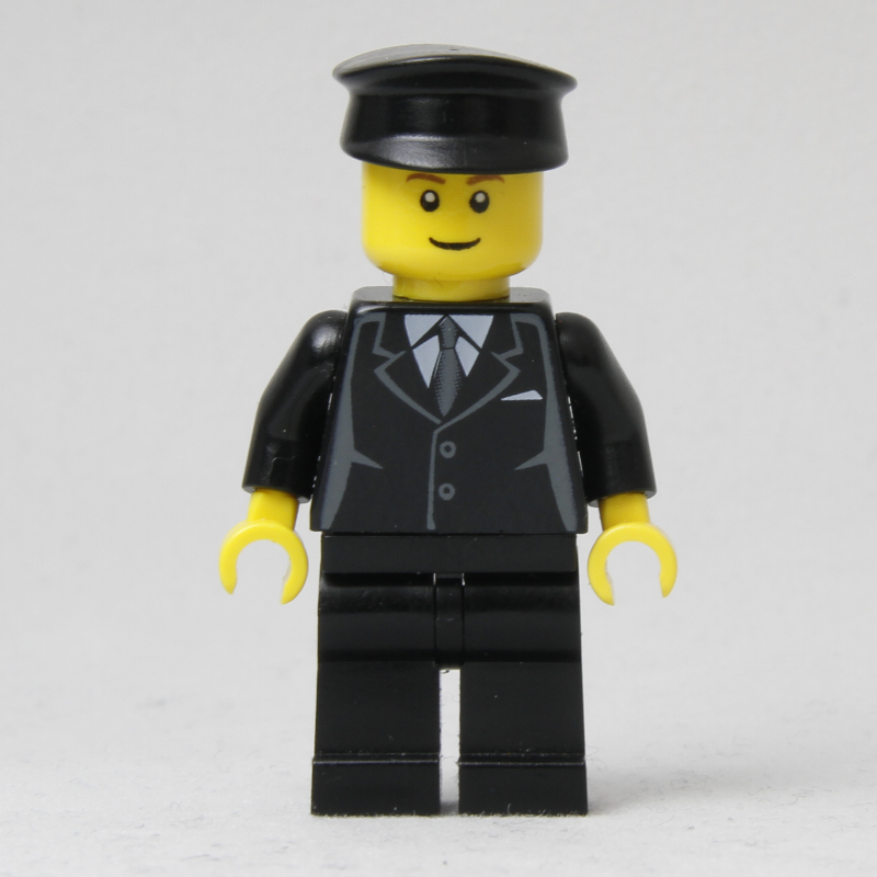 LEGO Man, Black Suit and Tie, Black Hat (fig-009422)