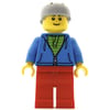 Man, Open Dark Azure Hoodie over Lime Shirt, Red Legs, Light Bluish Gray Helmet