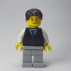 Man, Black Vest and Tie, Light Bluish Gray Legs, Dark Brown Hair