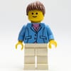 Medium Blue Torso, White Legs, Reddish Brown Hair