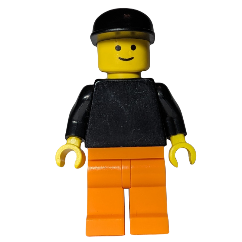 LEGO Black Torso, Orange Legs, Black Cap (fig-009462)
