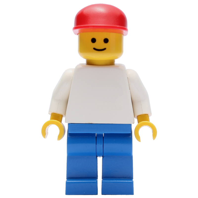 LEGO White Torso, Blue Legs, Red Cap (3626a Head) (fig-009473)