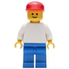 White Torso, Blue Legs, Red Cap (3626a Head)