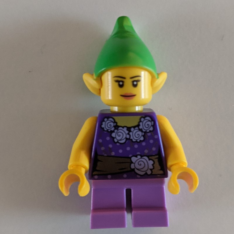 LEGO Elf - Dark Purple Torso, Medium Lavender Legs, Green Hat (fig-009480)