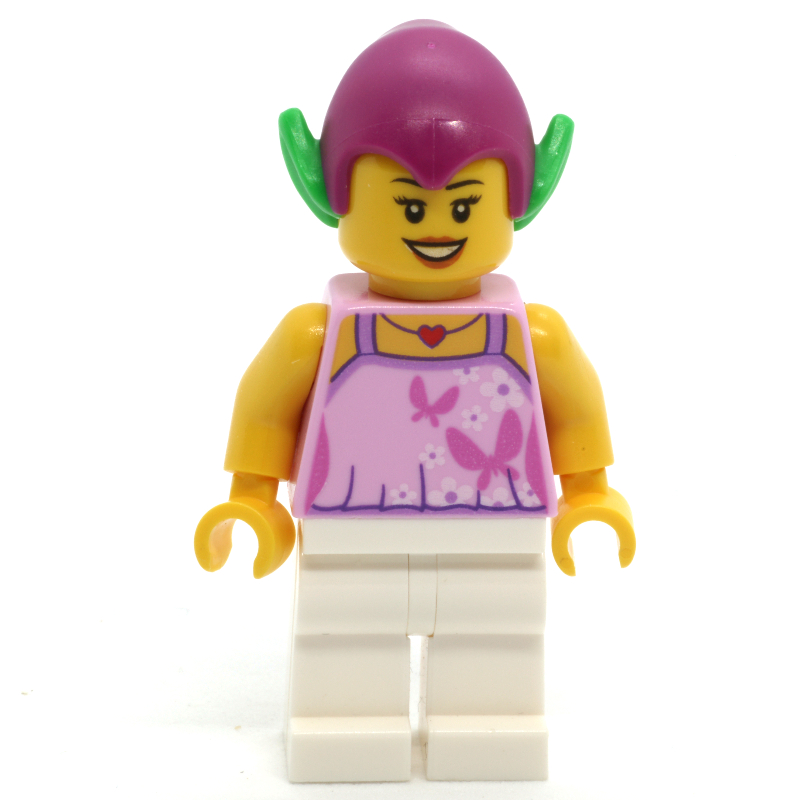 LEGO Goblin - Bright Pink Torso, White Legs, Magenta Hat (fig-009481)