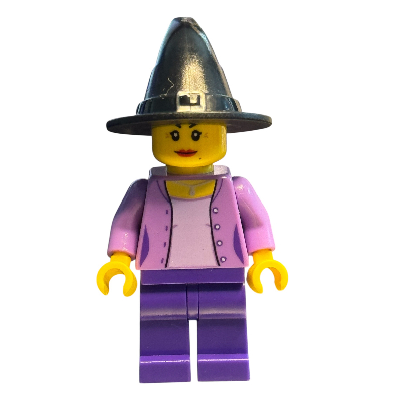 LEGO Medium LAvender Torso, Dark Purple Legs, Black Witch Hat (fig-009488)