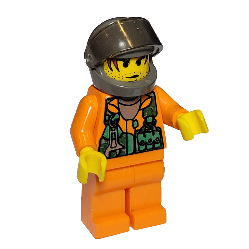 LEGO Astronaut - Orange Torso and Legs, Tans-Black Visor, Male (fig-009523)