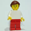 White Torso, Red Legs, Dark Brown Hair