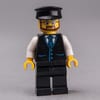 Man, Black Vest and Tie, Black Legs, Black Hat, Beard and Glasses