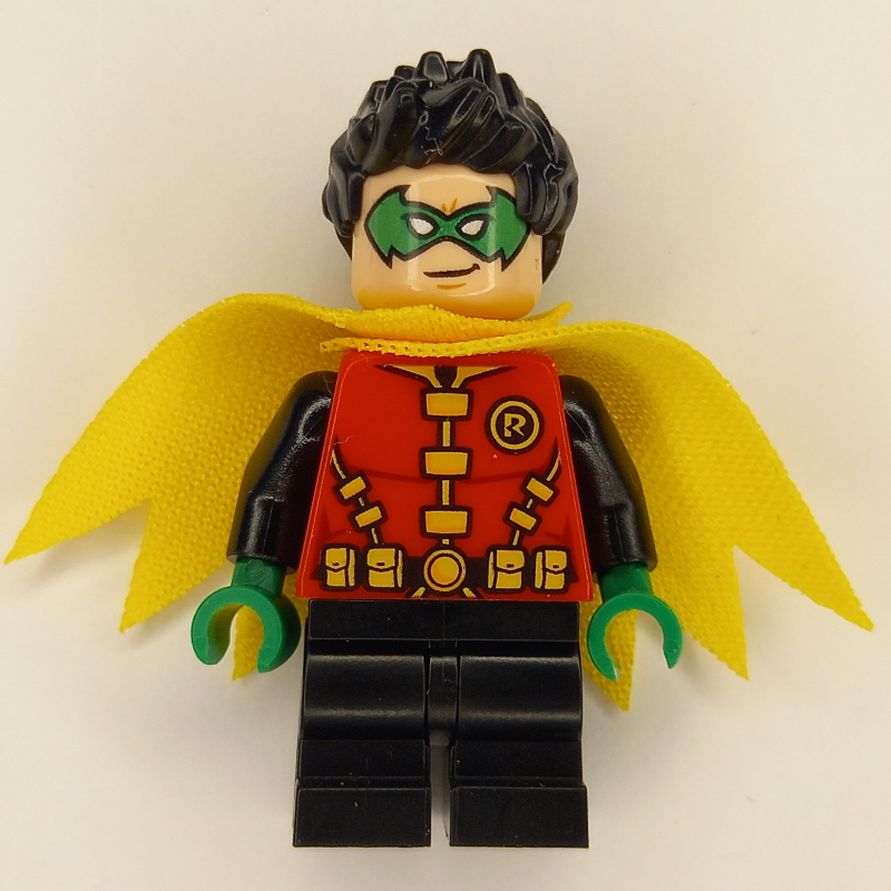 LEGO Robin, Green Eyemask, Yellow Utility Belt, Short Black Legs, Yellow Cape (fig-009577)