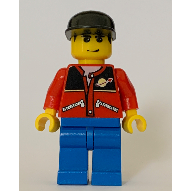 LEGO Man, Red Jacket with Classic Space Logo, Black Cap (fig-009625)
