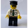 Pilot, White Shirt with Dark Green Tie and Wing Badge, Black Legs, Black Hat, Sunglasses