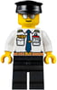 Pilot, White Shirt with Tie and Wing Badge, Black Legs, Black Hat, Silver Sunglasses