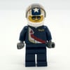 Pilot, Dark Blue Jumpsuit with Plane and Wings Badge, White Helmet with Stars and Visor, Sunglasses