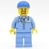 Ground Crew, Medium Blue Shirt with Octan Logo, Medium Blue Legs, Blue Cap, Goatee Beard