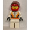 Racer, White and Orange Jumpsuit, Red Helmet with Visor