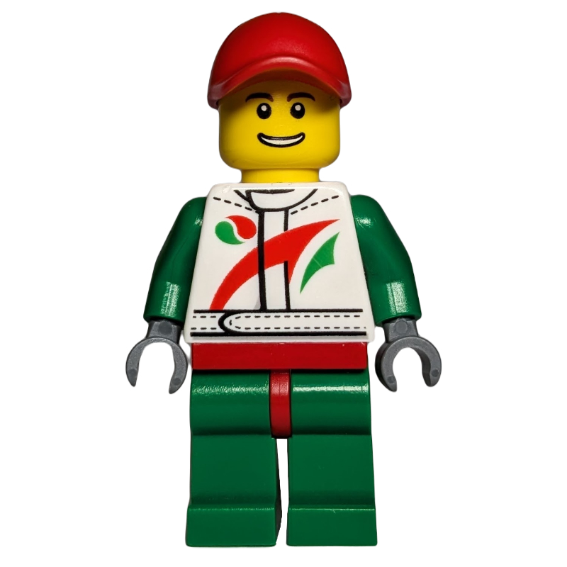 LEGO Racer, White and Green Jumpsuit with Octan Logo, Red Cap (fig-009719)