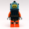 Diver, Man, Dark Blue and Orange Wetsuit, Dark Blue Diving Helmet with Visor