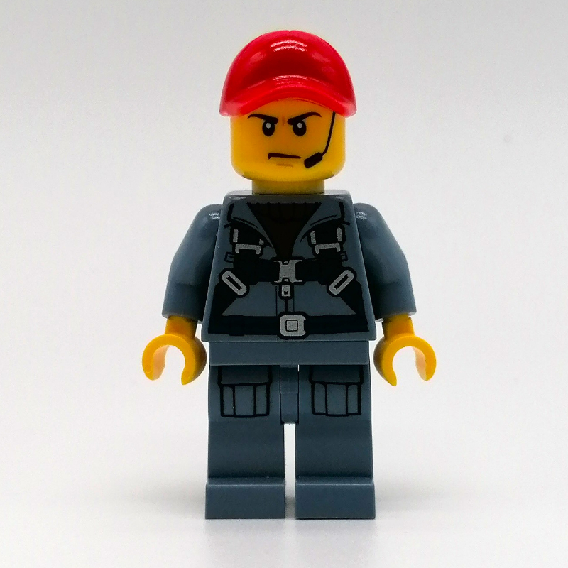LEGO Marine Explorer, Sand Blue Jumpsuit, Red Cap, Headset (fig-009740)