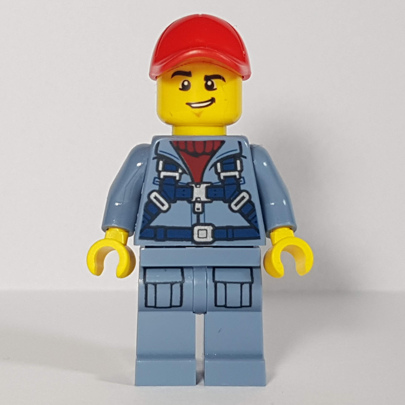 LEGO Marine Explorer, Sand Blue Jumpsuit, Red Cap (fig-009745)
