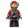 Diver, Woman, Black and Red Wetsuit with Gauges, Red Helmet with Mask
