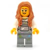 Woman, Light Bluish Gray Overalls with Paint Stains, Medium Nougat Hair, Glasses