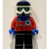 Paramedic, Red Jacket with Star of Life, Dark Blue Dirt Bike Helmet with Snow Goggles, Printed Snow Goggles