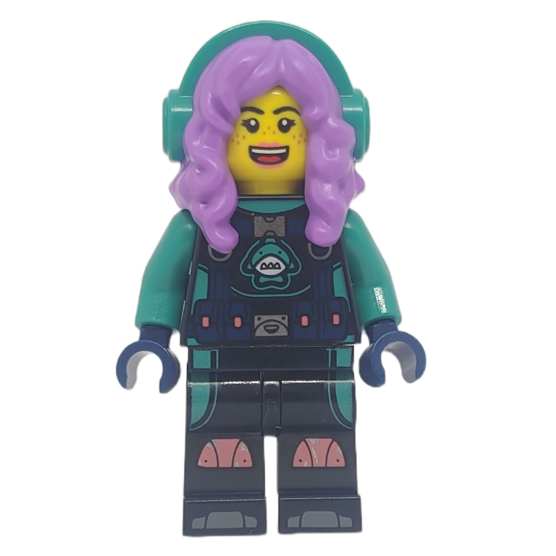 LEGO Parker L. Jackson, Black Top, Medium Lavender Hair with Headphones (fig-009883)