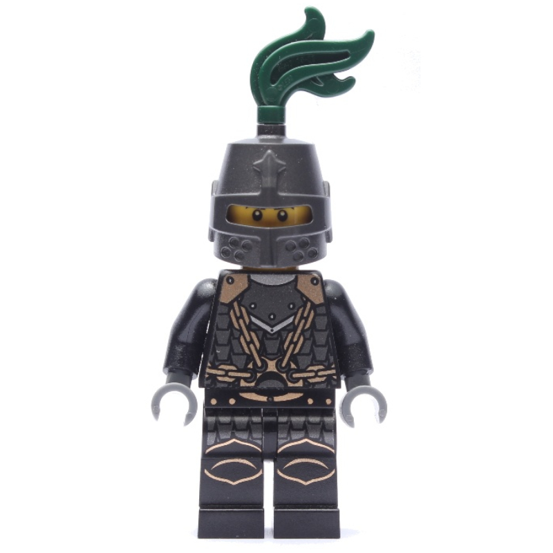 LEGO Dragon Knight, Black, Helmet with Dark Green Plume (fig-009888)