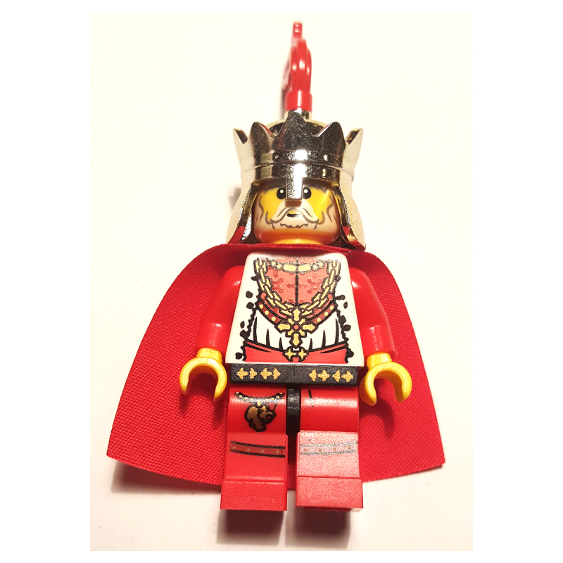 LEGO Chess King, Red, Cape, Gold Crown with Red Plume (fig-009890)