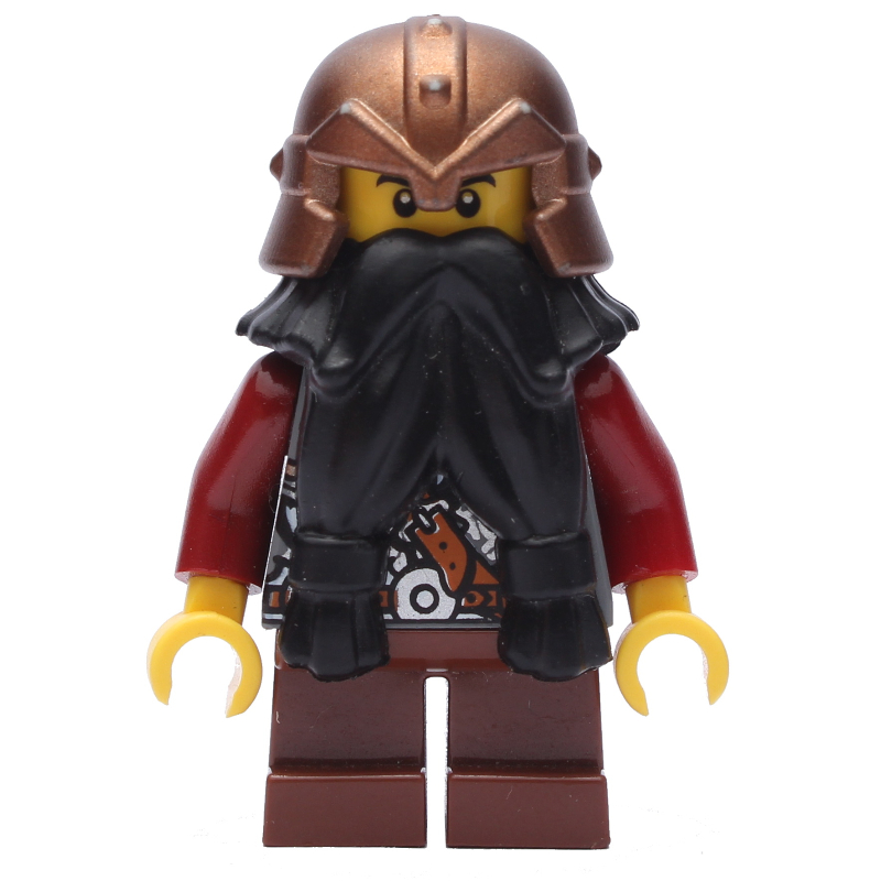 LEGO Dwarf, Black Beard, Copper Helmet (fig-009899)