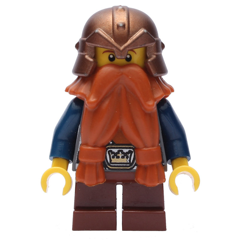 LEGO Dwarf, Dark Orange Beard, Copper Helmet (fig-009904)