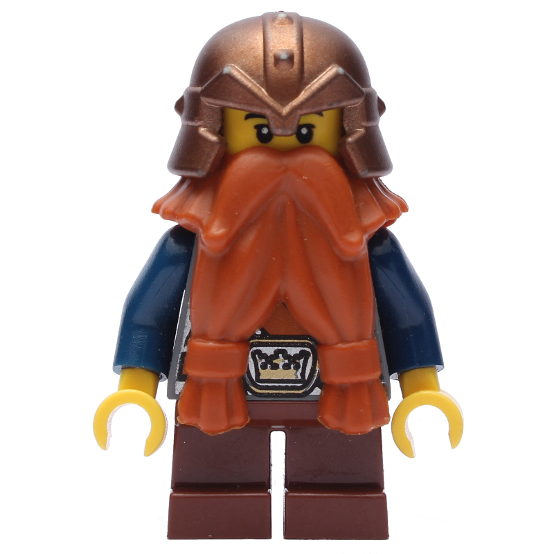 LEGO Dwarf, Dark Orange Beard, Copper Helmet (fig-009914)