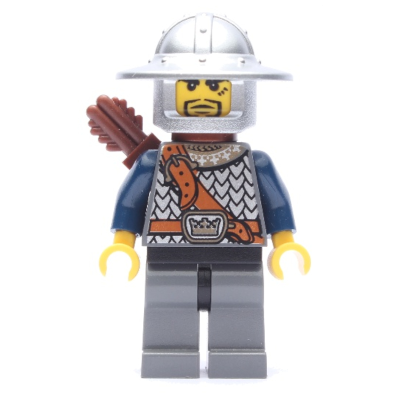 LEGO Knight, Archer with Wide Brim Helmet, Quiver, Beard (fig-009927)