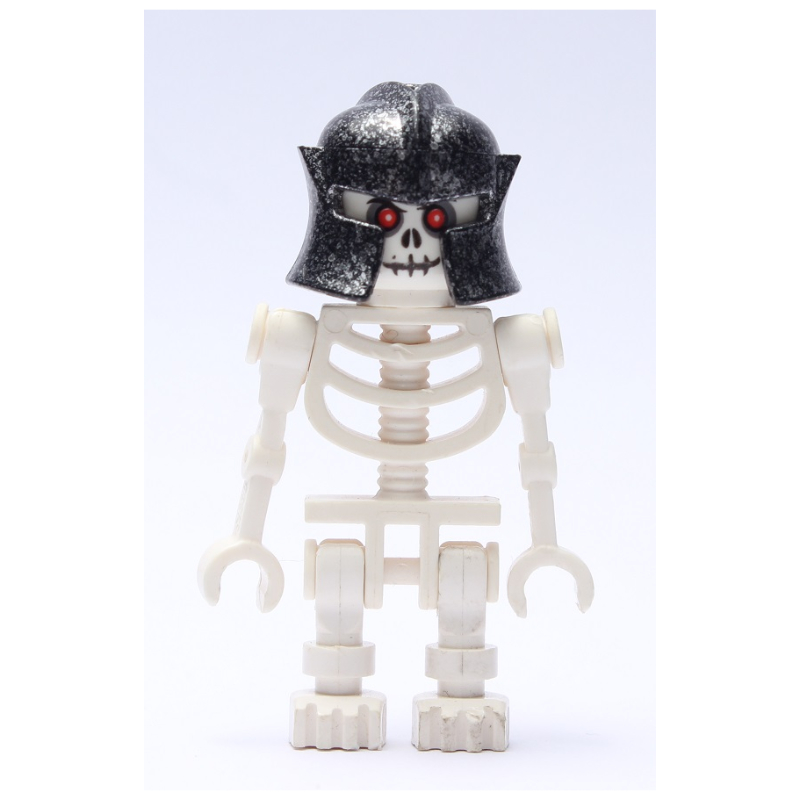 LEGO Skeleton, Red Eyes, Speckle Black-Silver Helmet (fig-009932)