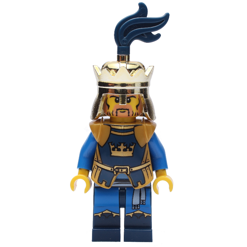 LEGO King, Dark Blue, Gold Armor and Crown with Dark Blue Plume (fig-009943)
