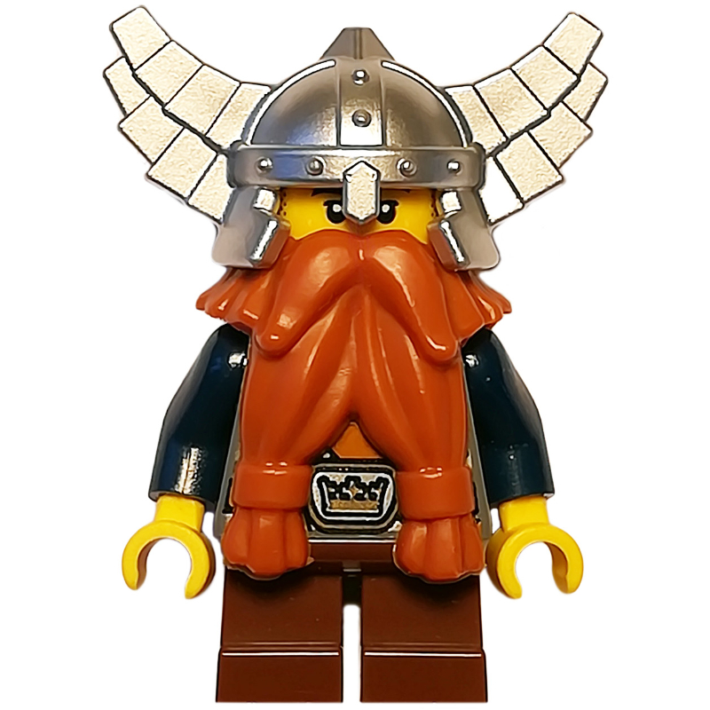 LEGO Dwarf, Dark Orange Beard, Metallic Silver Helmet (fig-009949)
