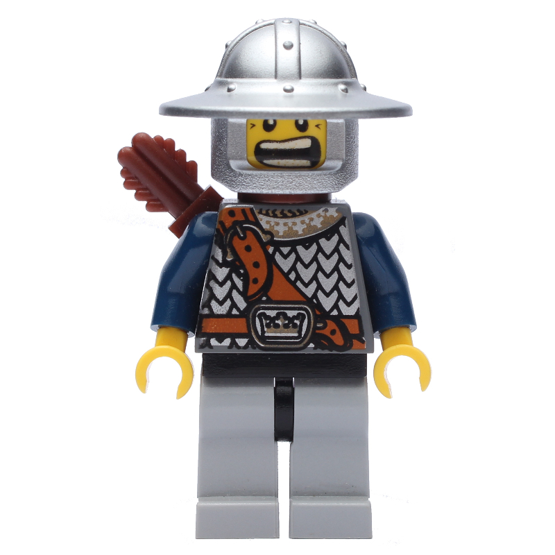 LEGO Knight, Archer with Wide Brim Helmet, Quiver, Smile (fig-009953)