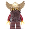 Dwarf, Dark Brown Beard, Metallic Gold Winged Helmet