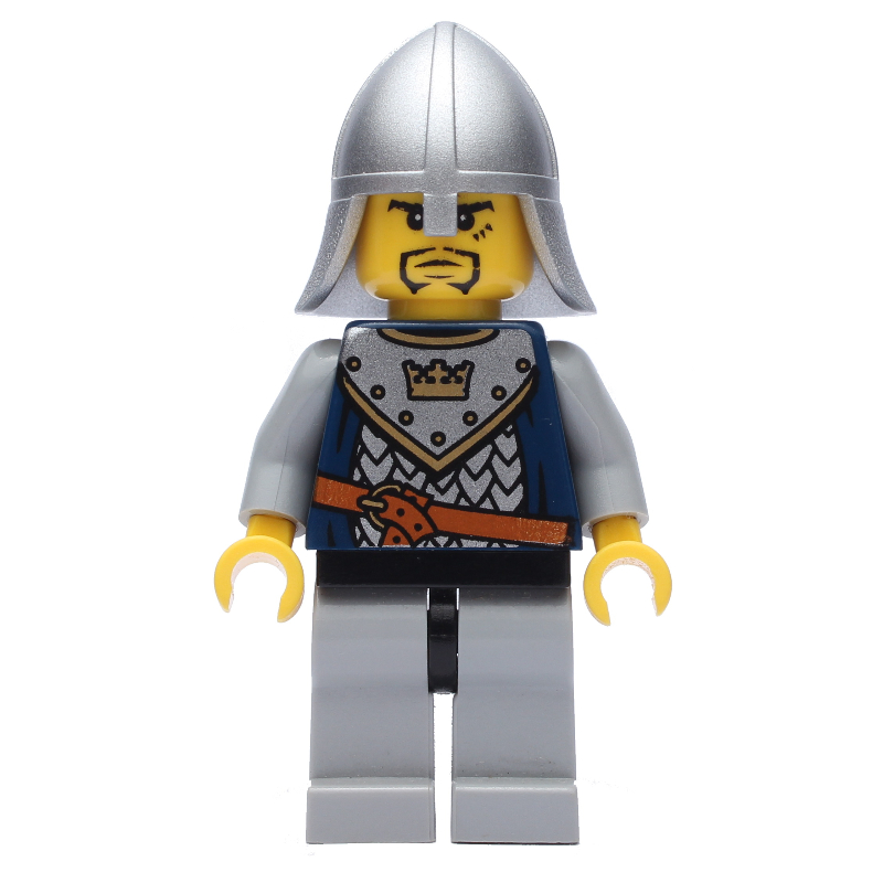 LEGO Knight, Dark Blue, Helmet, Goatee Beard and Printed Hair (fig-009960)