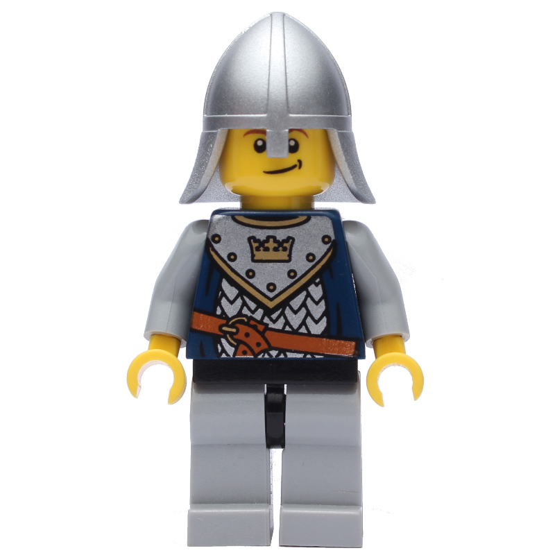 LEGO Knight, Dark Blue, Helmet, Smile with Brown Eyebrows (fig-009965)