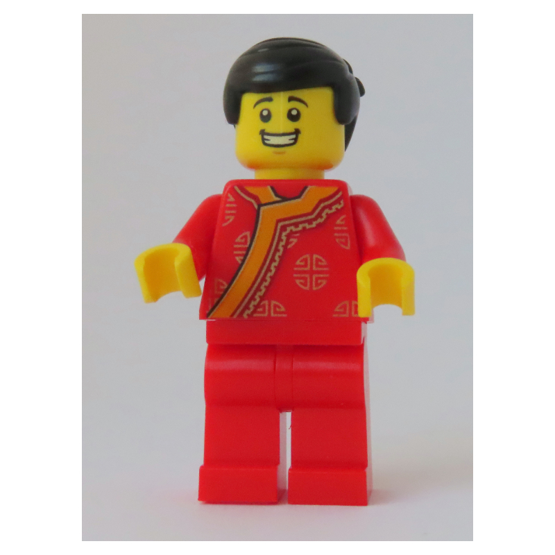 LEGO Man, Red Robe, Black Hair (fig-009978)