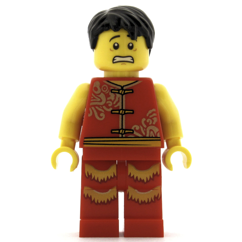 LEGO Man, Red Robe with Ties, Black Hair (fig-009985)