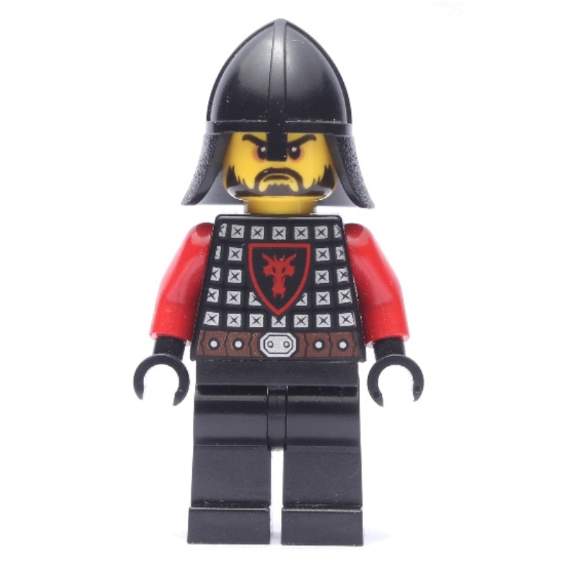 LEGO Dragon Knight, Red, Helmet, Beard, Brown Belt (fig-010063)