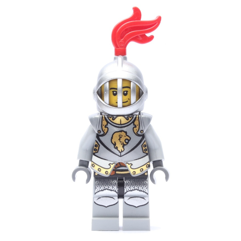 LEGO Lion Knight, Armour, Helmet with Grille and Red Plume (fig-010072)