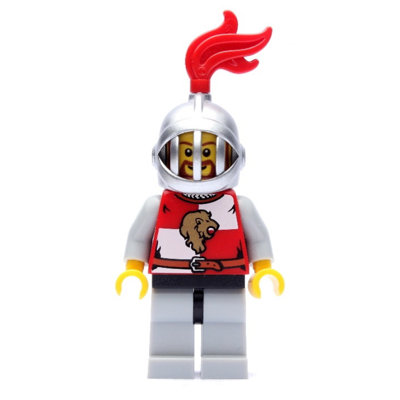 LEGO Lion Knight, Helmet with Grille and Red Plume (fig-010081)