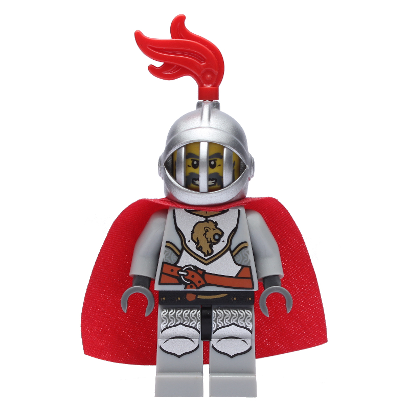 LEGO Lion Knight, Helmet with Grille and Red Plume, Cape (fig-010082)