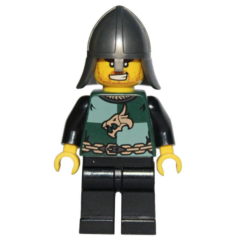 LEGO Dragon Knight, Dark Green, Pearl Titanium Helmet, Angry (fig-010084)