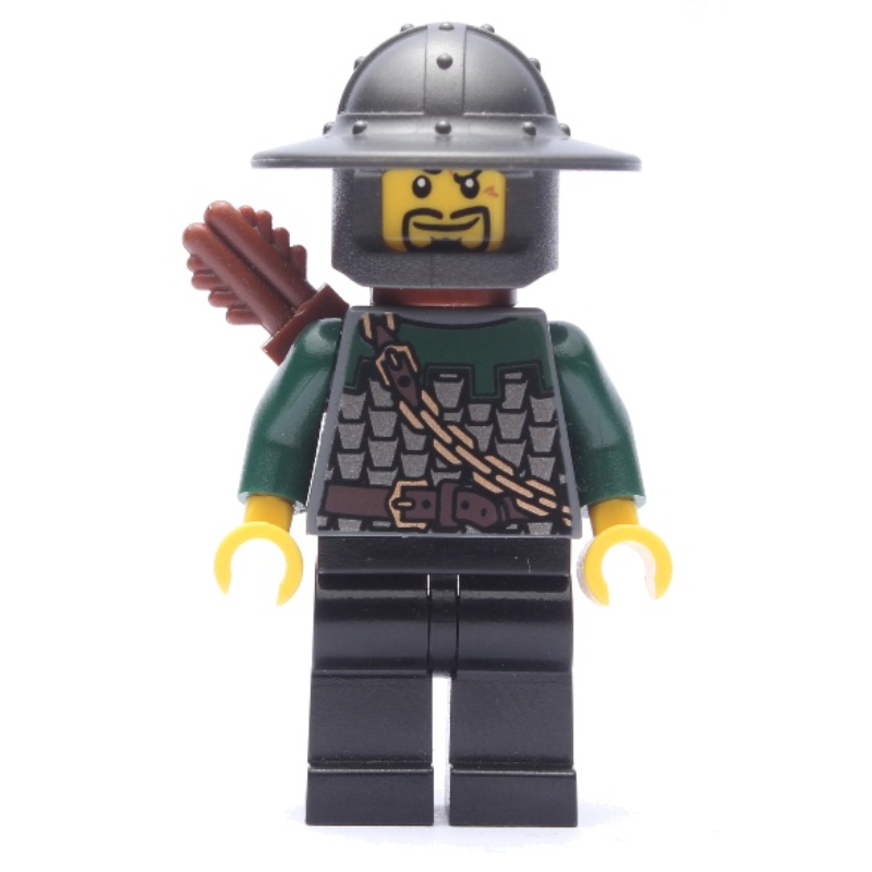 LEGO Dragon Knight, Archer, Dark Green, Wide Brim Helmet, Quiver, Goatee Beard (fig-010100)